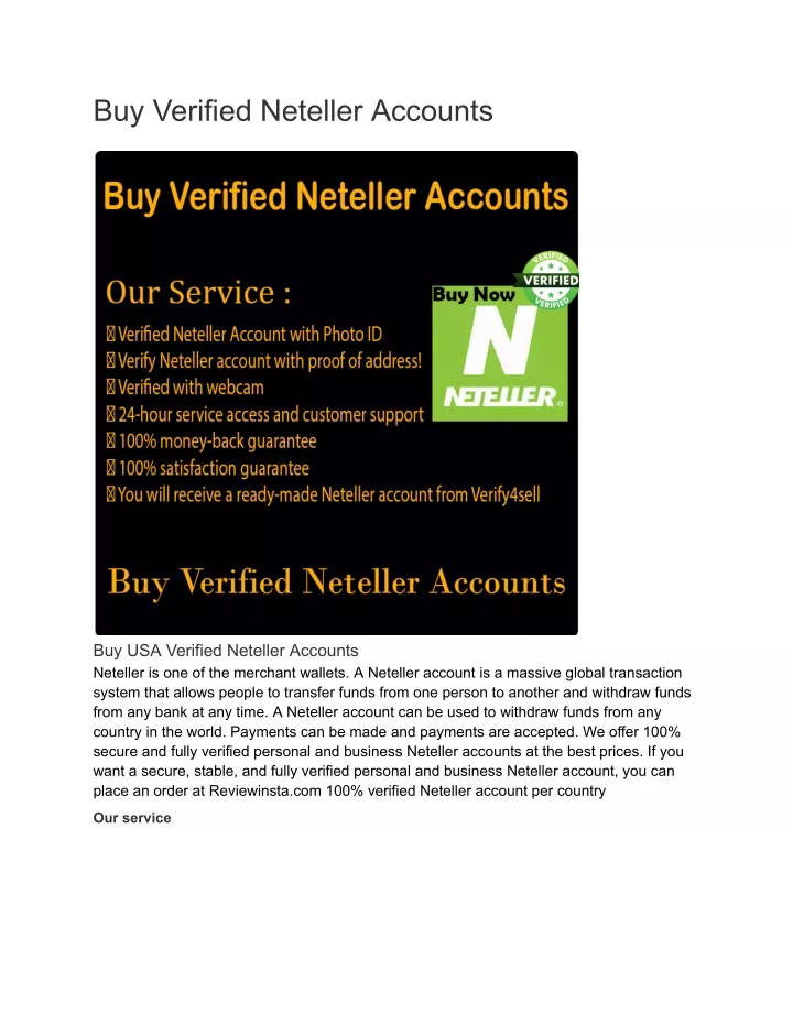 buy verified neteller accounts