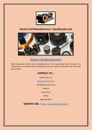 electric coil manufacturers qualitycoils com
