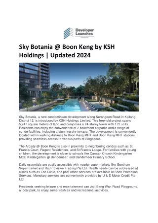 Sky Botania @ Boon Keng by KSH Holdings | Updated 2024