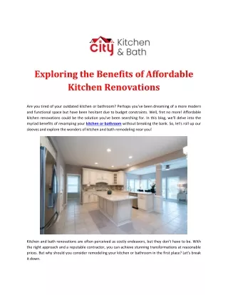 Exploring the Benefits of Affordable Kitchen Renovations
