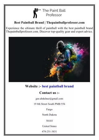 Best Paintball Brand  Thepaintballprofessor.com