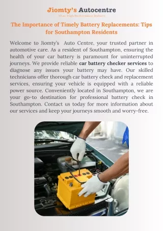 The Importance of Timely Battery Replacements Tips for Southampton Residents