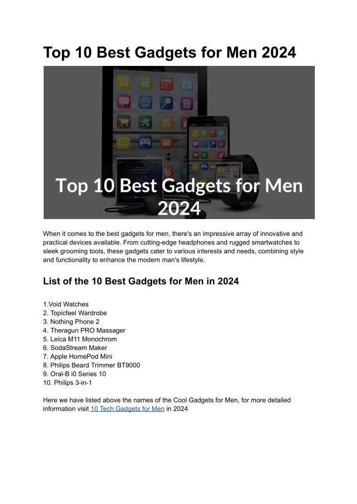 top 10 best gadgets for men 2024