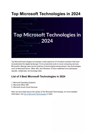 _Top Microsoft Technologies in 2024