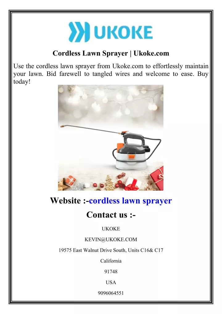 cordless lawn sprayer ukoke com