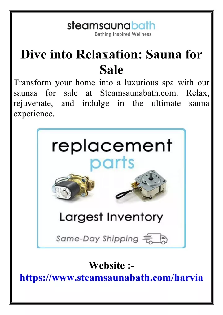 dive into relaxation sauna for sale transform