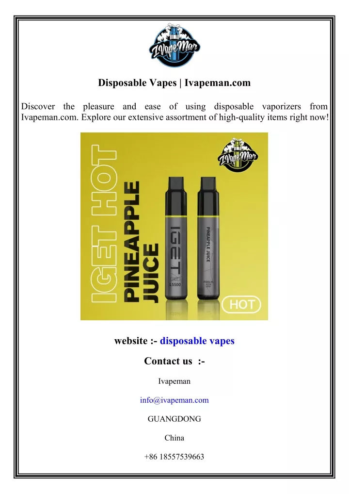 disposable vapes ivapeman com