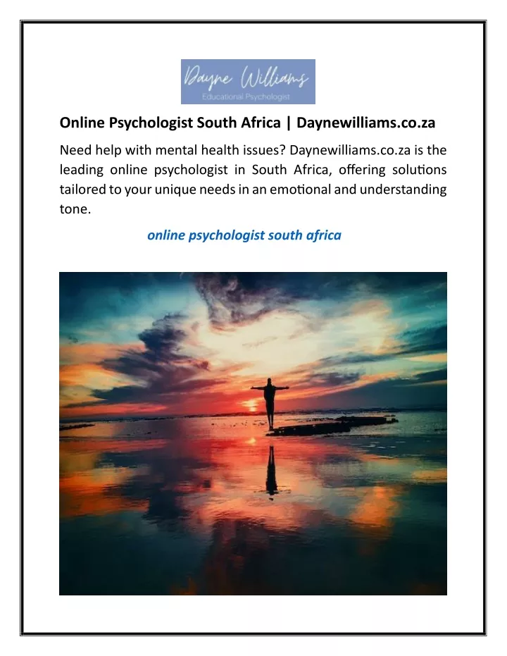 online psychologist south africa daynewilliams