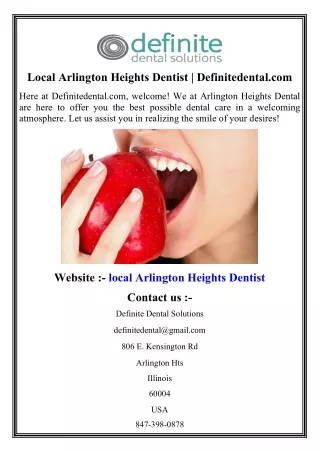 Local Arlington Heights Dentist  Definitedental.com