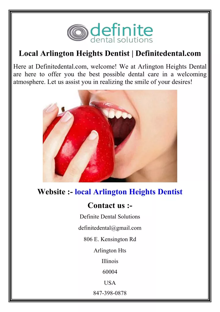 local arlington heights dentist definitedental com