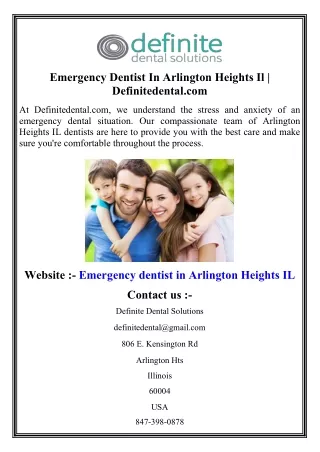 Emergency Dentist In Arlington Heights  Definitedental.com