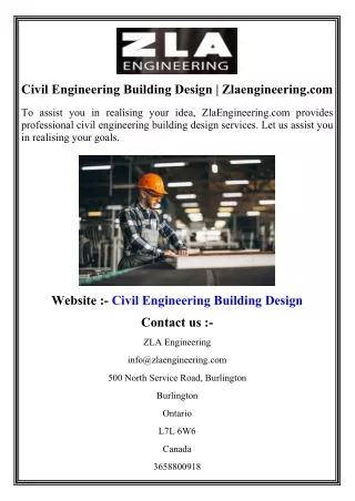 Civil Engineering Building Design  Zlaengineering.com