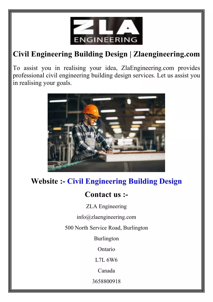civil engineering building design zlaengineering