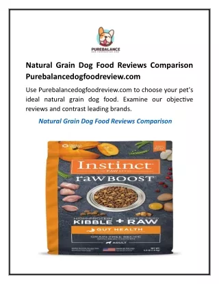 Natural Grain Dog Food Reviews Comparison Purebalancedogfoodreview.com