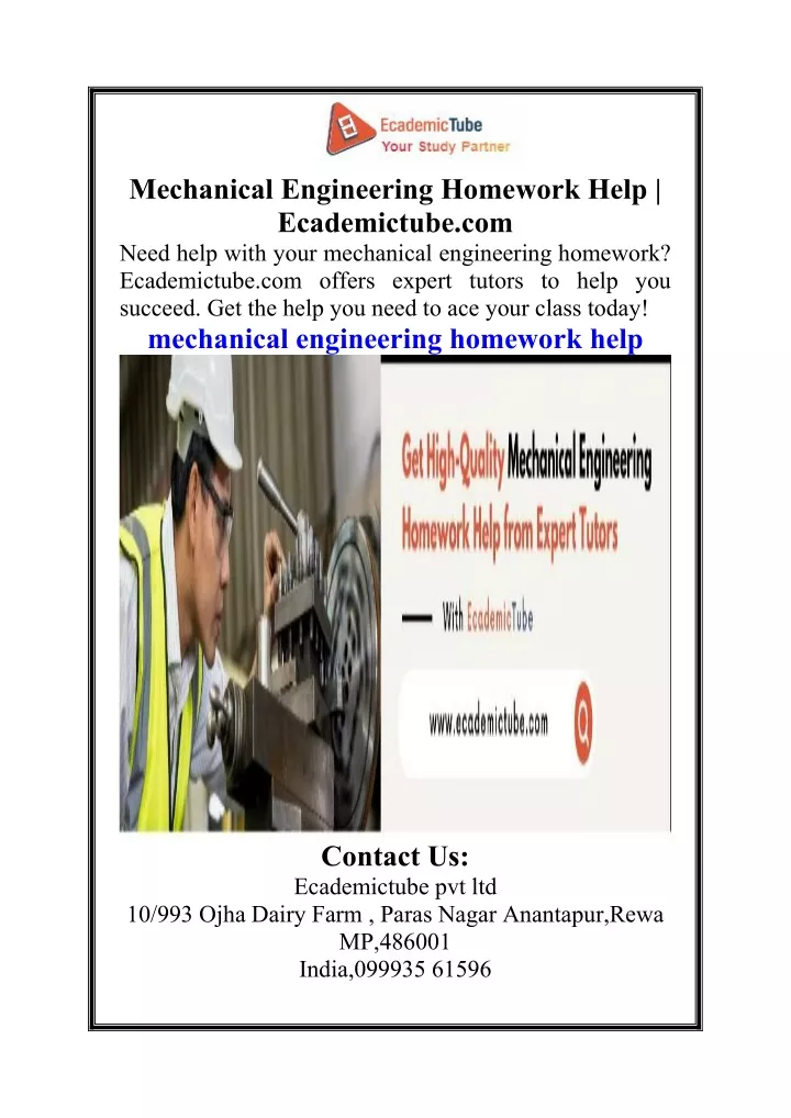 mechanical engineering homework help ecademictube