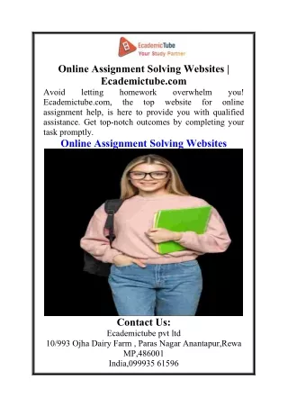 Online Assignment Solving Websites  Ecademictube.com