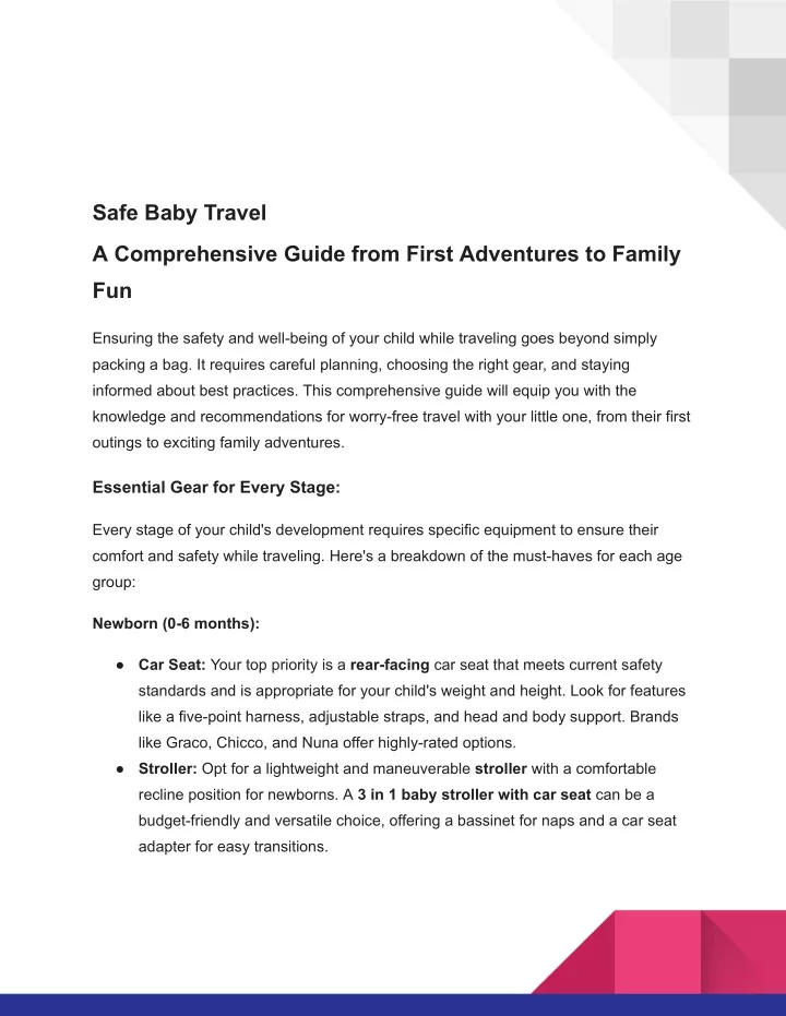 safe baby travel