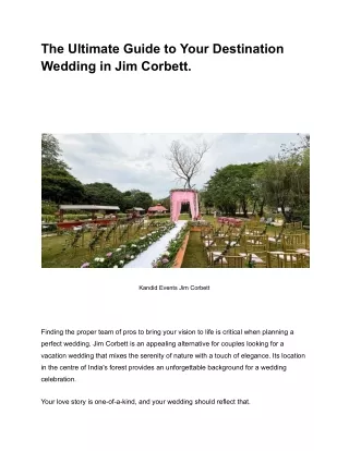 The Ultimate Guide to Your Destination Wedding in Jim Corbett