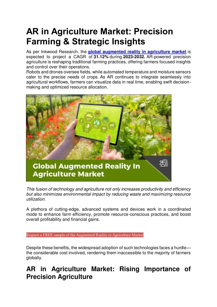 ar in agriculture market precision farming