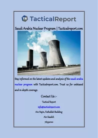 Saudi Arabia Nuclear Program  Tacticalreport com
