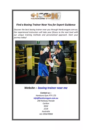 Find a Boxing Trainer Near You for Expert Guidance
