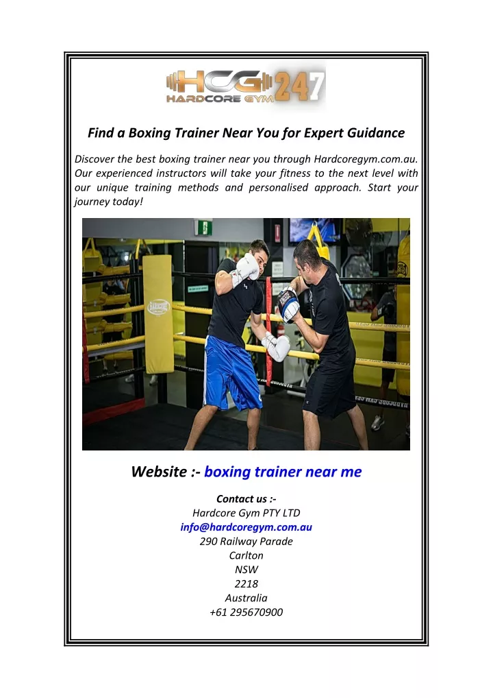 find a boxing trainer near you for expert guidance