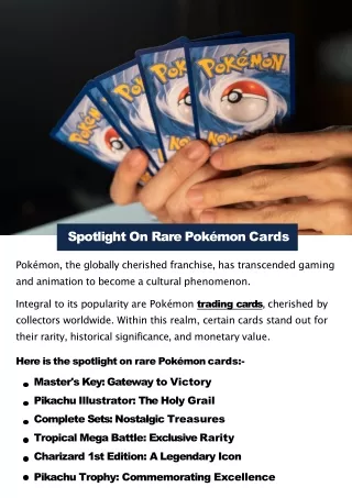 Spotlight On Rare Pokémon Cards
