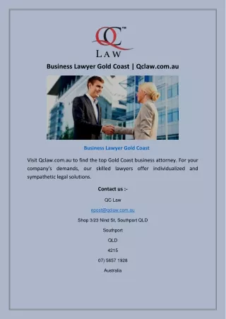 Business Lawyer Gold Coast | Qclaw.com.au