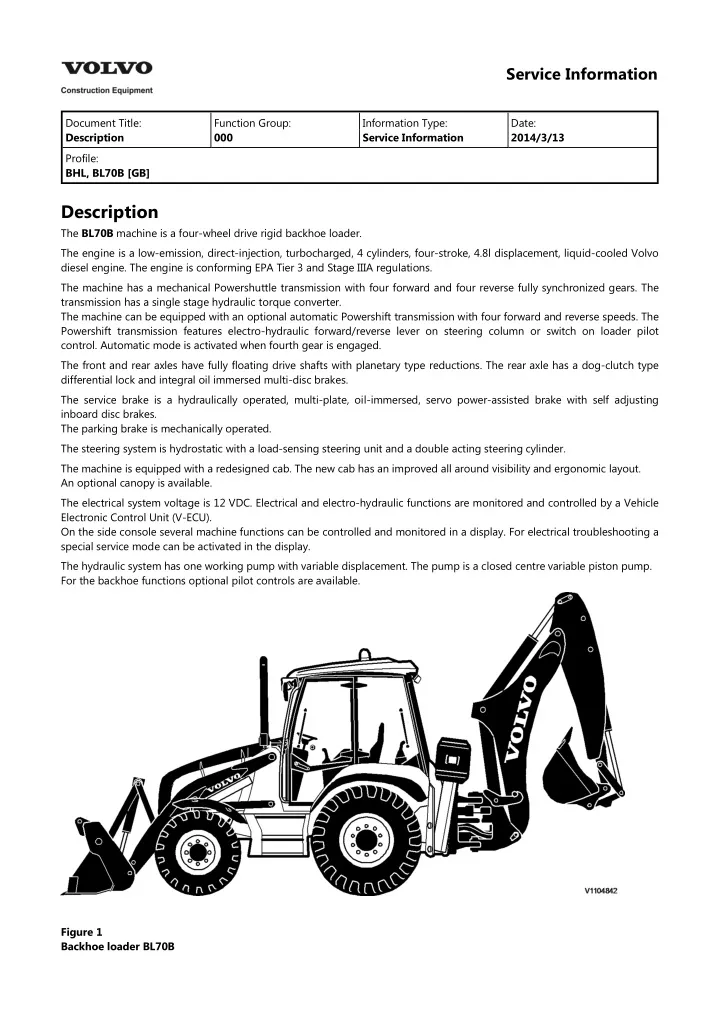 PPT - Volvo BL70B Backhoe Loader Service Repair Manual PowerPoint ...