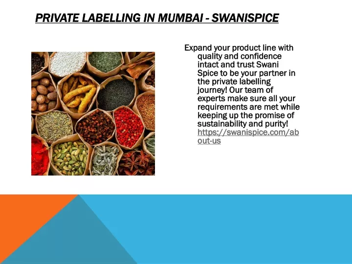 private labelling in mumbai swanispice