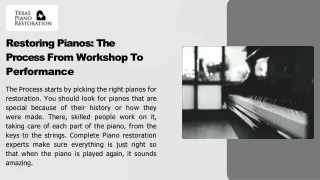 Process Complete Piano Restoration | Texas Piano Restoration