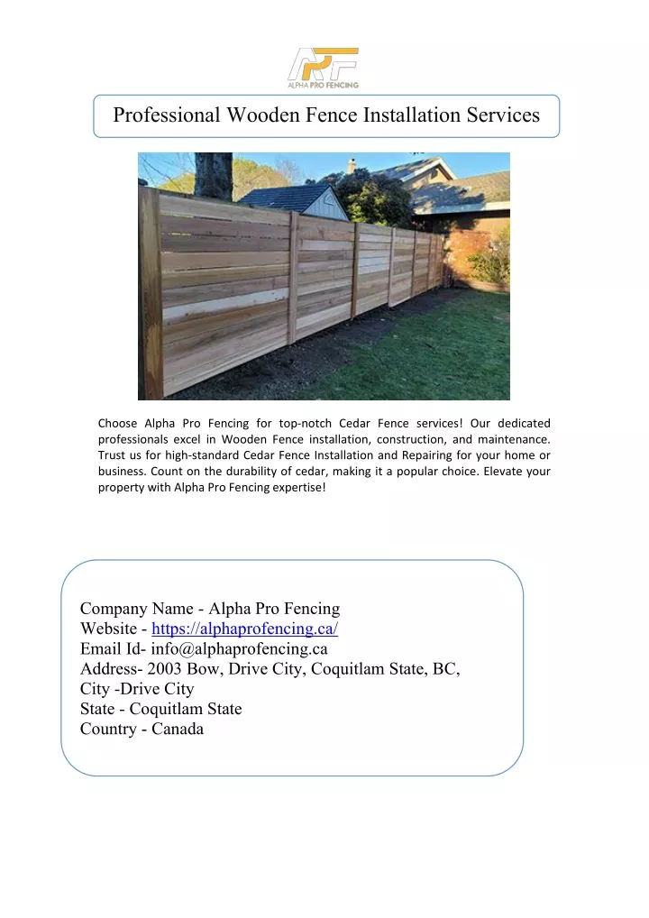 professional wooden fence installation services