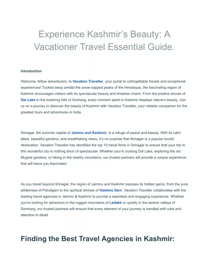 experience kashmir s beauty a vacationer travel