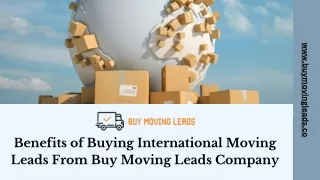 Benefits of Buying International Moving Leads From Buy Moving Leads Company