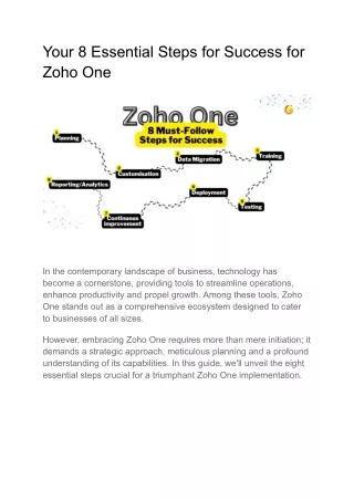 Your 8 Essential Steps for Success for Zoho One