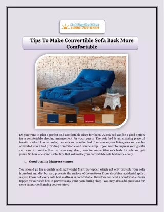 Tips To Make Convertible Sofa Back More Comfortable