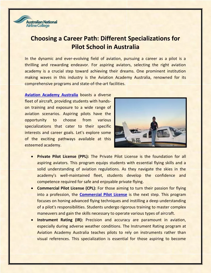 choosing a career path different specializations