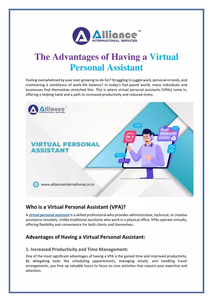 the advantages of having a virtual personal
