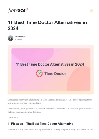 11 Best Time Doctor Alternatives in 2024