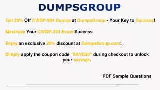 get 20 off cwdp 304 dumps at dumpsgroup your