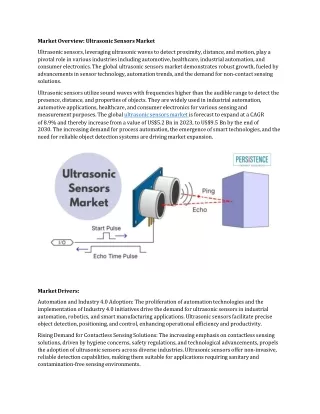 market overview ultrasonic sensors market