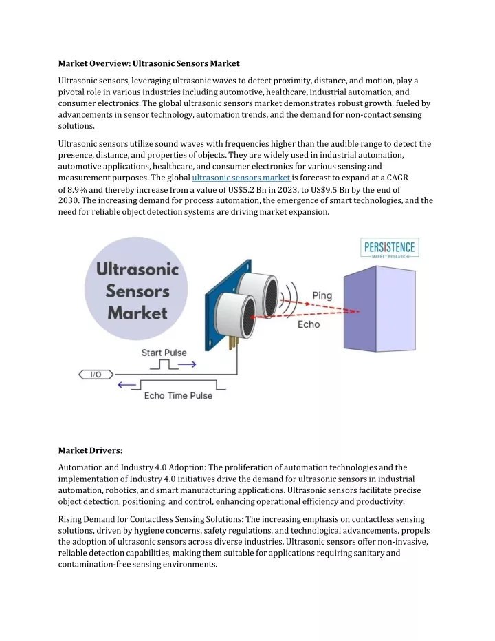 market overview ultrasonic sensors market