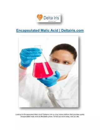 Encapsulated Malic Acid | Deltairis.com