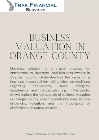 Business valuation Orange County