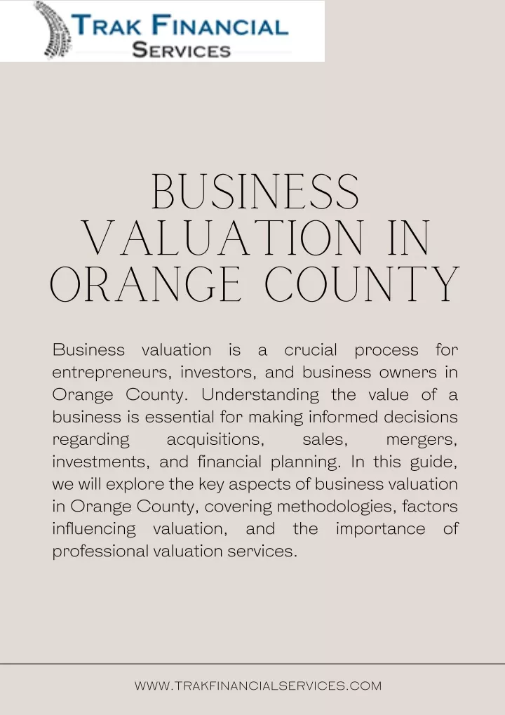 business valuation in orange county