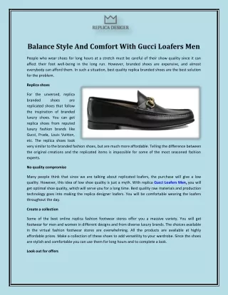 Balance Style and Comfort With Gucci Loafers Men