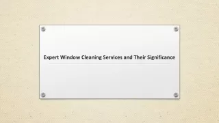 Expert Window Cleaning Services and Their Significance
