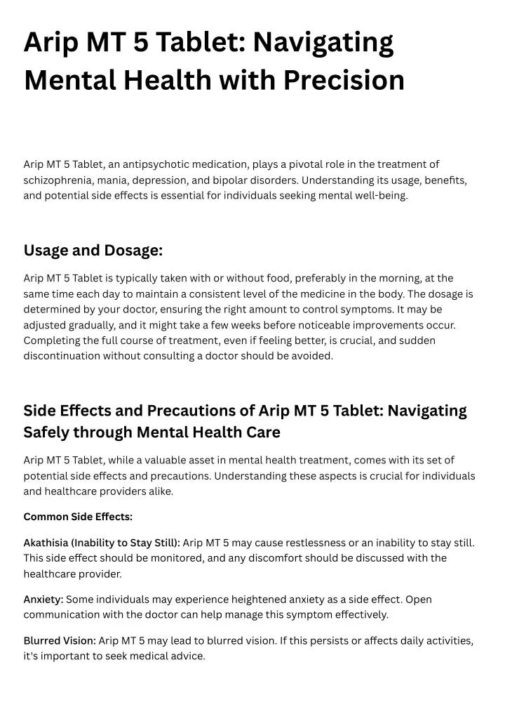 arip mt 5 tablet navigating mental health with