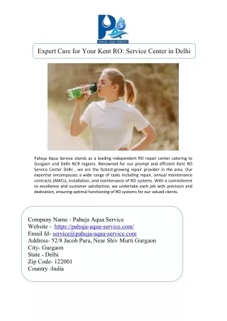 Kent RO Service Center Delhi