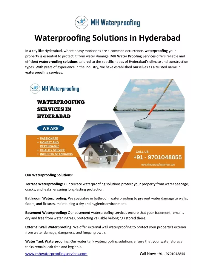 waterproofing solutions in hyderabad